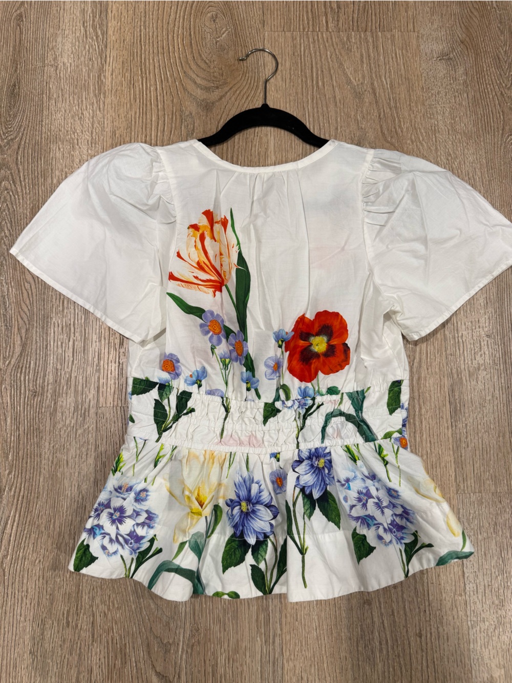 Anthropologie Somerset Floral Peplum Blouse Top XS